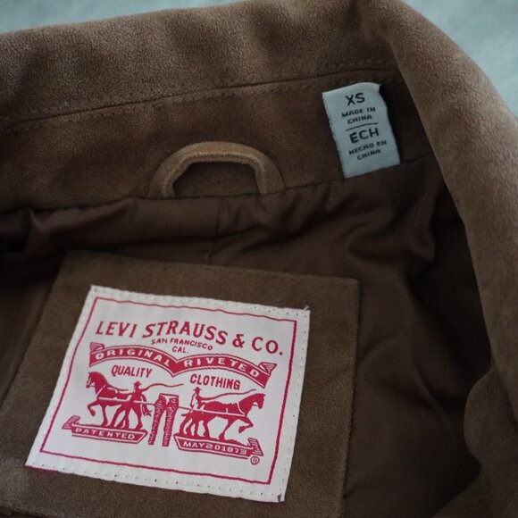 Levi’s Women’s Faux Suede Moto Jacket – Brown – Biker Style - Picture 6 of 8